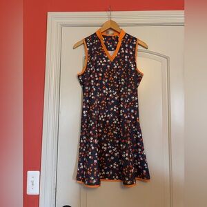 Callaway Floral Golf Dress with Orange Accents. Size Small